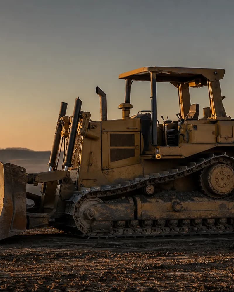 Caterpillar D8T dozer pushing material on a graded jobsite